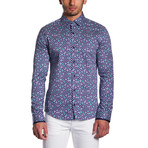 Button-Down Shirt // Purple + Blue Tiles (2XL)