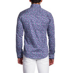 Button-Down Shirt // Purple + Blue Tiles (S)