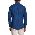 Button-Down Shirt // Dark Blue + Indigo Plaid (M)