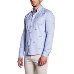 Button-Down Shirt // Flying Ducks + Light Blue (XL)