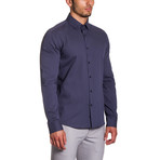 Button-Down Shirt // Dark Blue Basket Weave (XL)