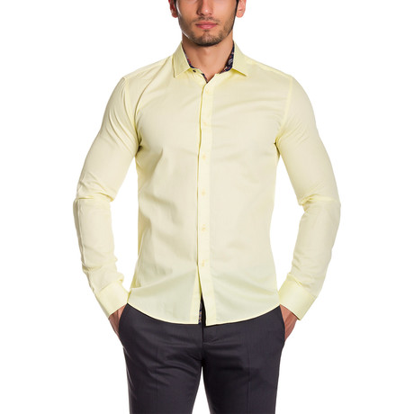 Button-Down Shirt // Yellow Basket Weave (S)