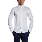 Button-Down Shirt // White Basket Weave (XL)