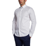 Button-Down Shirt // White Basket Weave (S)