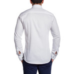 Button-Down Shirt // White Basket Weave (XL)