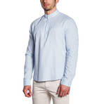 Mandarin Collar Henley // Light Blue (XL)