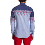 MCR Moda Crise // Button-Down Shirt // Floral + Contrast Indigo (S)