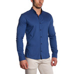 MCR Moda Crise // Button-Down Shirt // Dark Blue + Blue Floral (M)