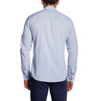 MCR Moda Crise // Mandarin Collar Button-Down Shirt // Blue (L)