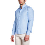 Button-Down Shirt // Light Blue + Embroidery (S)