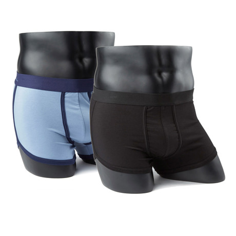 Boxer Brief // Classic Black + Blue Dove // Pack of 2 (S)