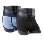 Boxer Brief // Classic Black + Blue Dove // Pack of 2 (L)