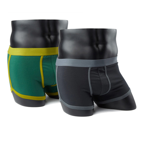 Boxer Brief // Acid Green + Carbonite Grey // Pack of 2 (S)