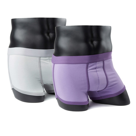 Boxer Brief // Silver Grey + Purple // Pack of 2 (S)