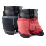 Kim Denzler // Boxer Brief // Red Coral + Carbonite Grey // Pack of 2 (S)