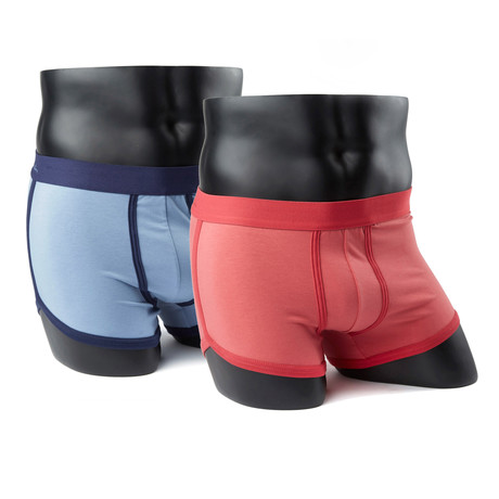 Kim Denzler // Boxer Brief // Blue Dove + Red Coral // Pack of 2 (S)
