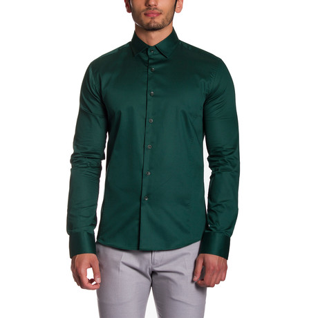 Button-Down Shirt // Dark Green (S)
