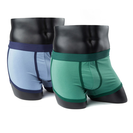 Kim Denzler // Boxer Brief // Blue Dove + Racer Green // Pack of 2 (L)