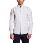 Button-Down Shirt // White + Red (2XL)