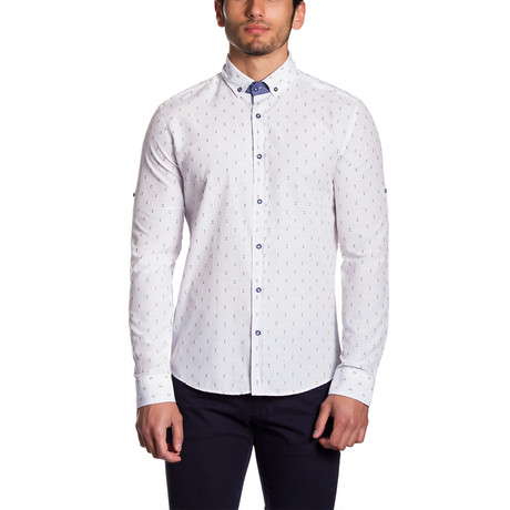 Button-Down Shirt // White + Black (S)