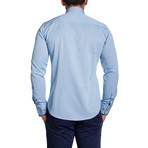 Button-Down Shirt // Blue + Black Placket (2XL)