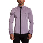 Button-Down Shirt // Pink + Black Placket (2XL)