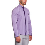 Button-Down Shirt // Lilac + Purple Contrast Placket (S)