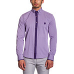 Button-Down Shirt // Lilac + Purple Contrast Placket (S)
