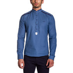MCR Moda Crise // Mandarin Collar Henley // Military Blue (XL)