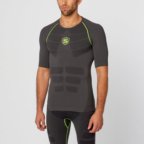 Specimen Fitness // Short-Sleeve Kinetic Suit Top // Grey + Neon Green (XL)
