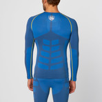 Long-Sleeve Kinetic Suit Top // Blue + Yellow (M)