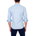 Medium Stripe Button-Down Shirt // Blue + White (S)