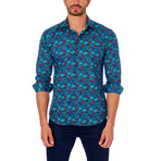 Passport Button-Down Shirt // Navy (M)