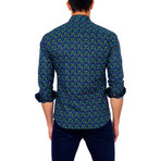 Spring Flowers Button-Down Shirt // Navy (M)