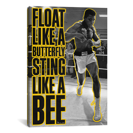 Float Like A Butterfly Sting like a Bee // Muhammad Ali Enterprises (26"W x 18"H x 0.75"D)