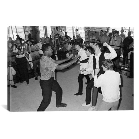 The Beatles in Ring with Muhammad Ali // Muhammad Ali Enterprises (40"W x 26"H x 1.5"D)