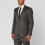 Single Breasted Suit // Charcoal Woven Stripe (Euro: 50)