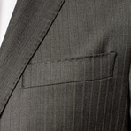 Single Breasted Suit // Charcoal Woven Stripe (Euro: 50)