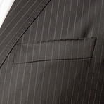 Single Breasted Suit // Black + White Pin Stripe (Euro: 46)