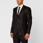 Single Breasted Suit // Black Basket Weave (Euro: 46)