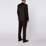 Single Breasted Suit // Black + Navy Woven Stripe (Euro: 46)