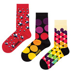 Mid-Calf Sock // Groovy // Pack of 3 (Size: 6-9)