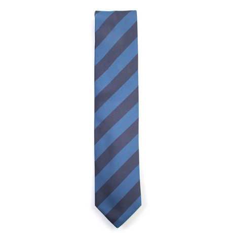 Norbert Wide Stripe Tie // Blue