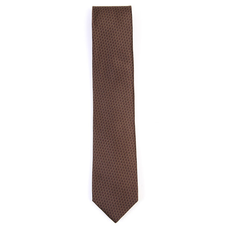 Caine Woven Print Tie // Brown
