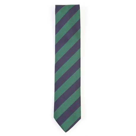 Valen Wide Stripe Tie // Green