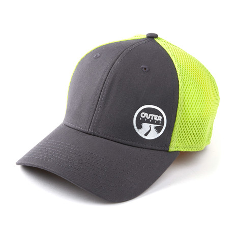 Gametime Stretch Fit Hat // Steel Grey + Electric Lime