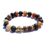 Gold Buddha Beaded Bracelet (Length: 6.5”)