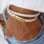 Leather Bracelet // White (Length: 6.5”)