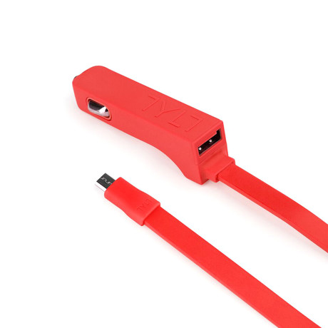 RIBBN Car Charger // Red (Micro USB)