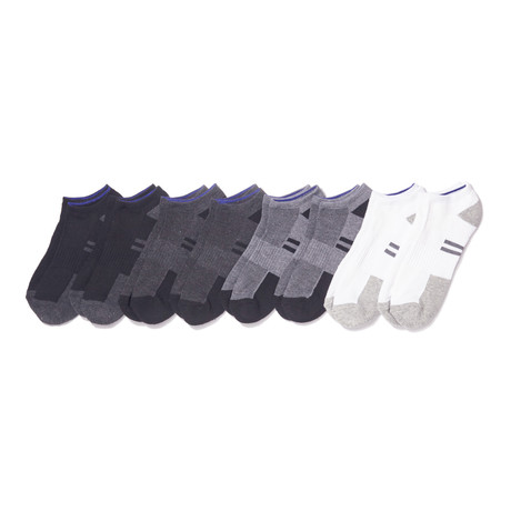 No Show Sock // Black + Grey + White // Pack of 8